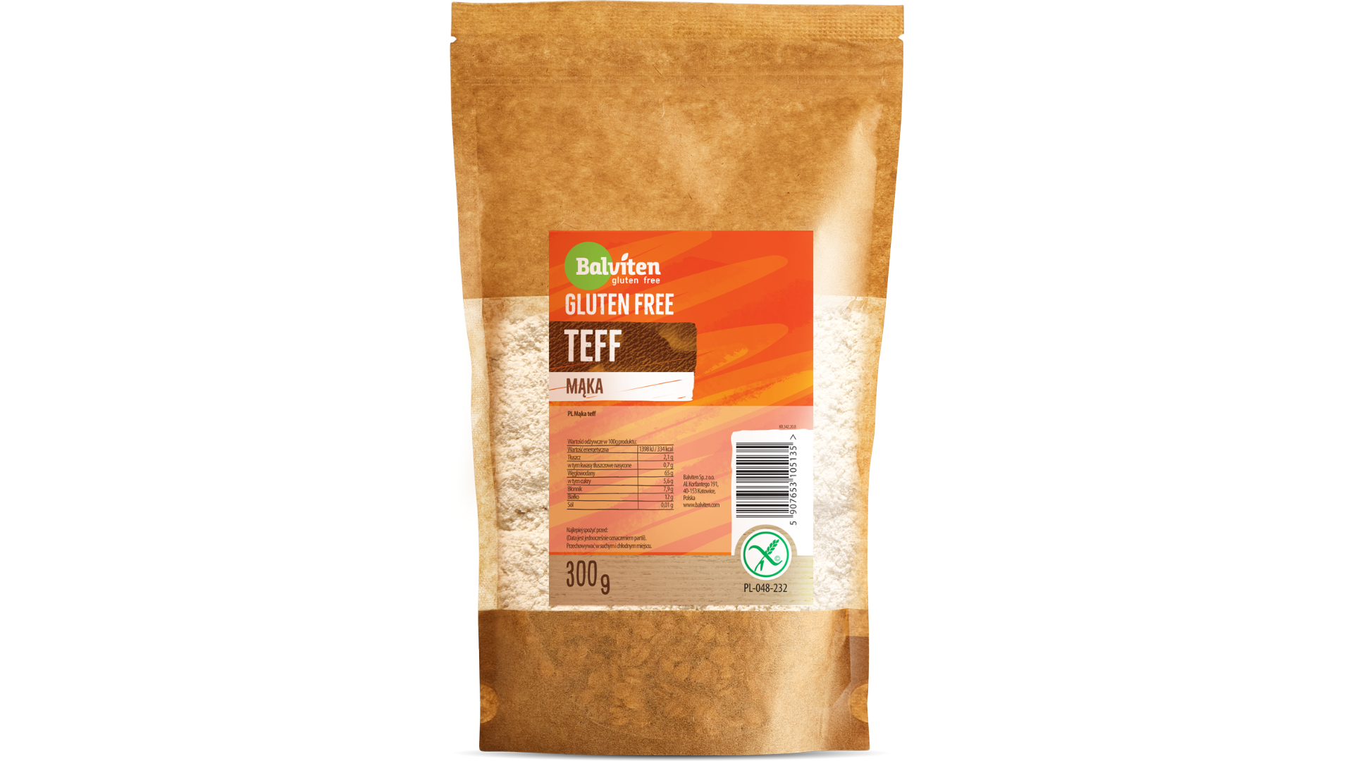Abisininių posmilgių (teff) miltai BALVITEN, 300g
