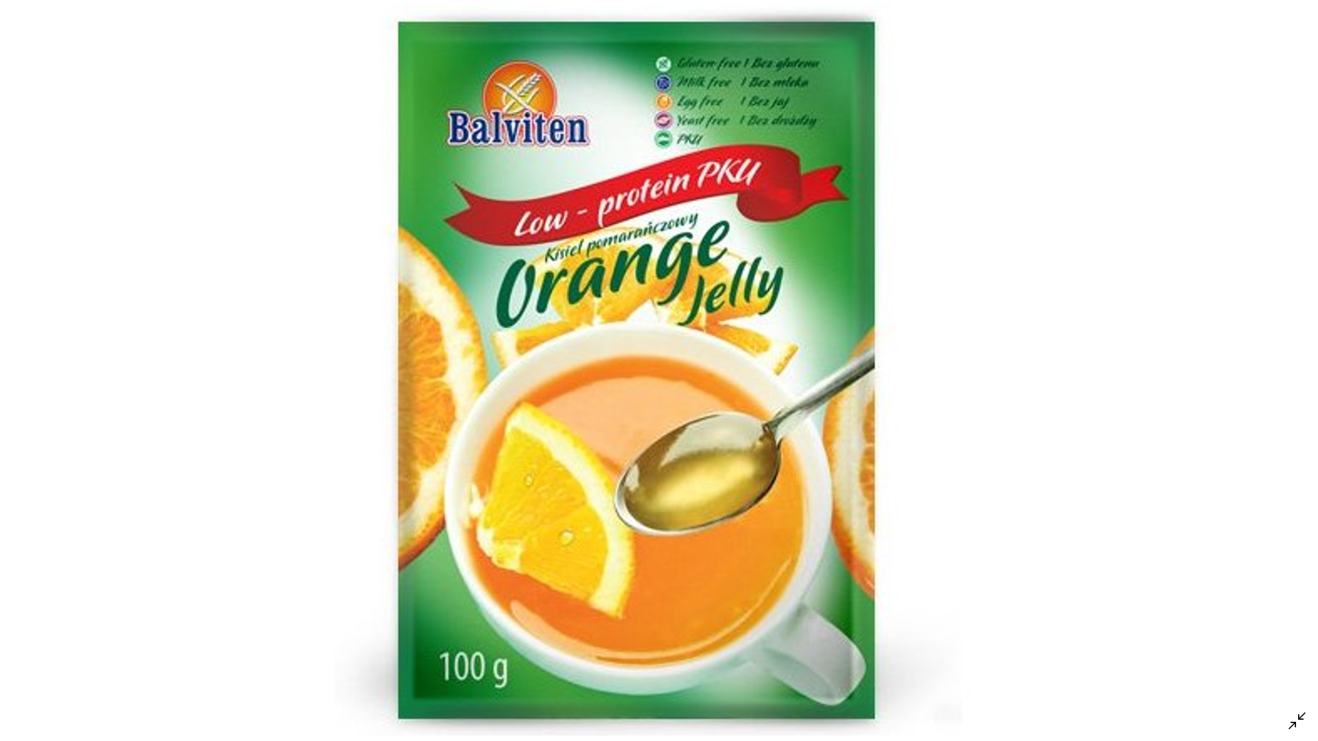 Apelsinų skonio kisielius-želė BALVITEN PKU, 100g