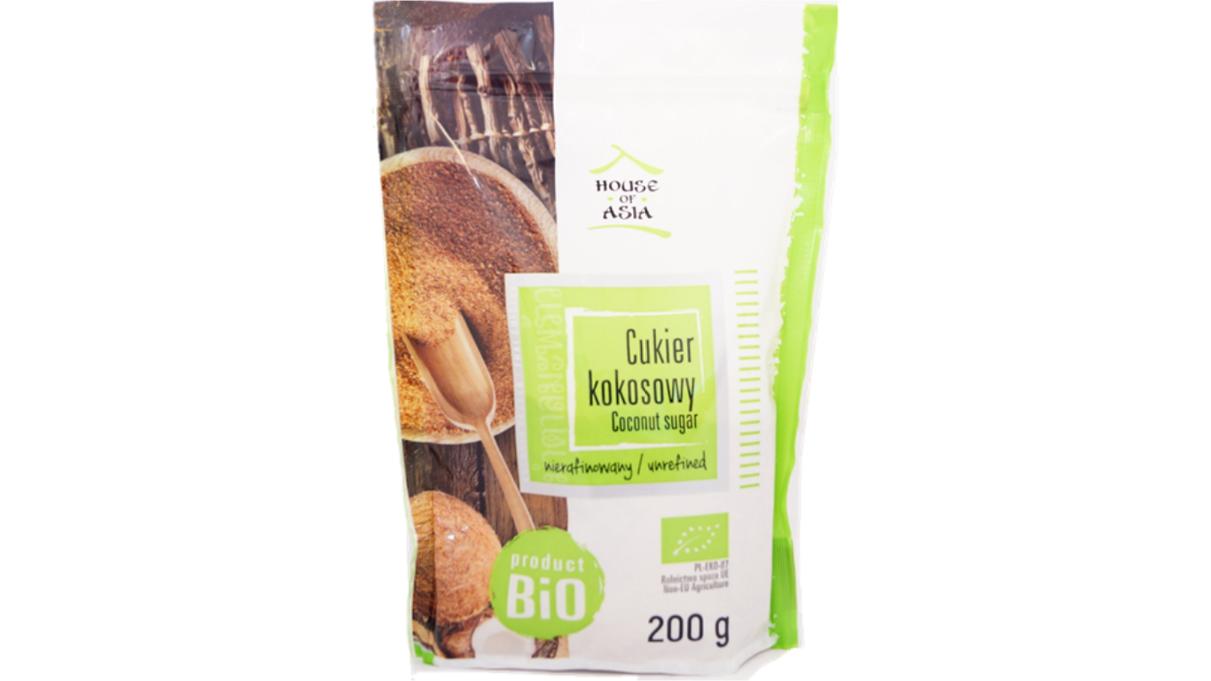 Ekologiškas nerafinuotas kokosų cukrus, 200g