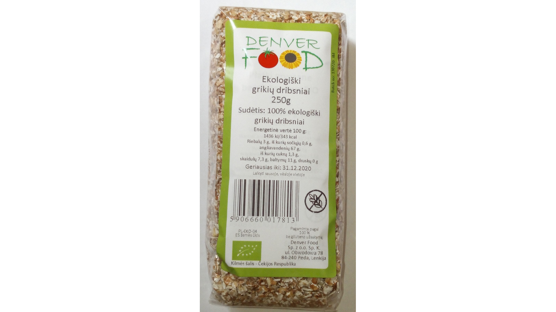 Ekologiški grikių dribsniai Denver Food, 250g