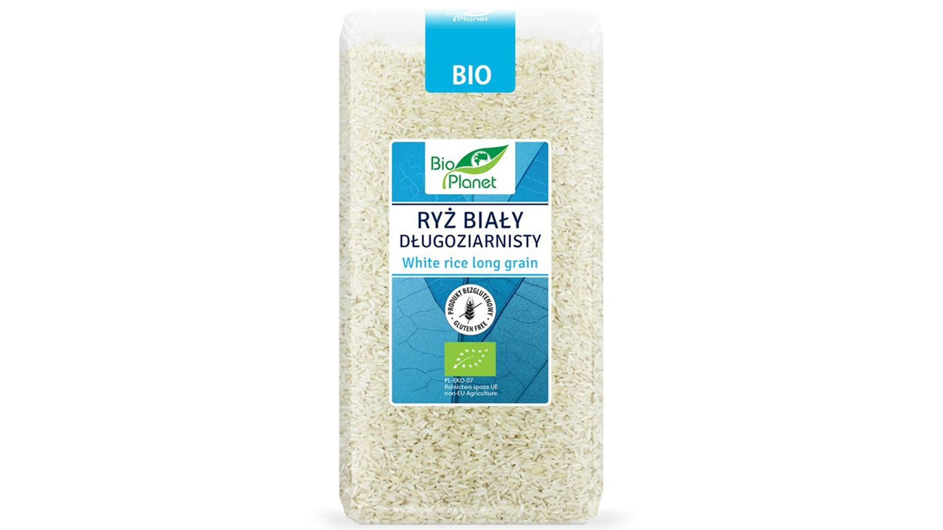Ekologiški balti ilgagrūdžiai ryžiai BioPlanet, 500g