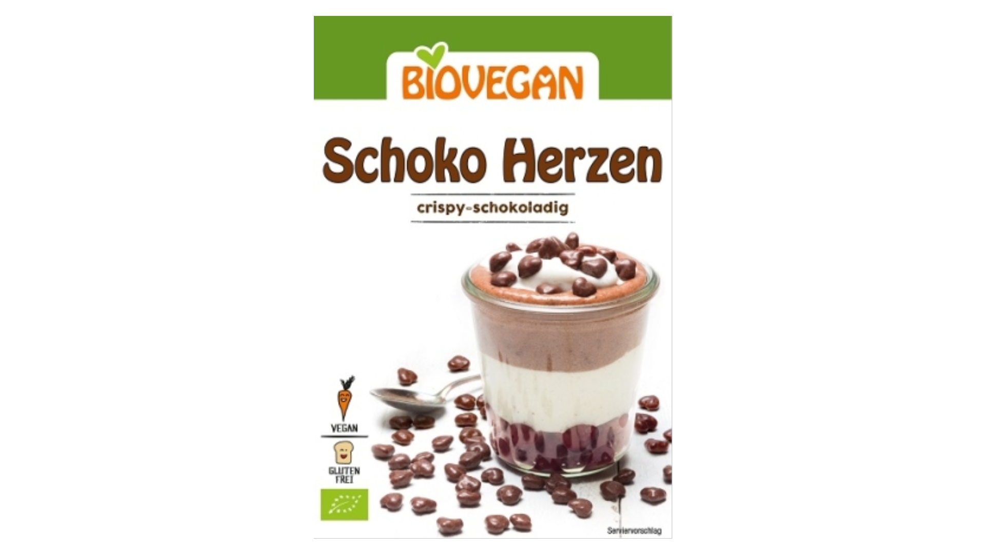Ekologiški konditeriniai pabarstukai (šokoladinės širdelės), 35 g