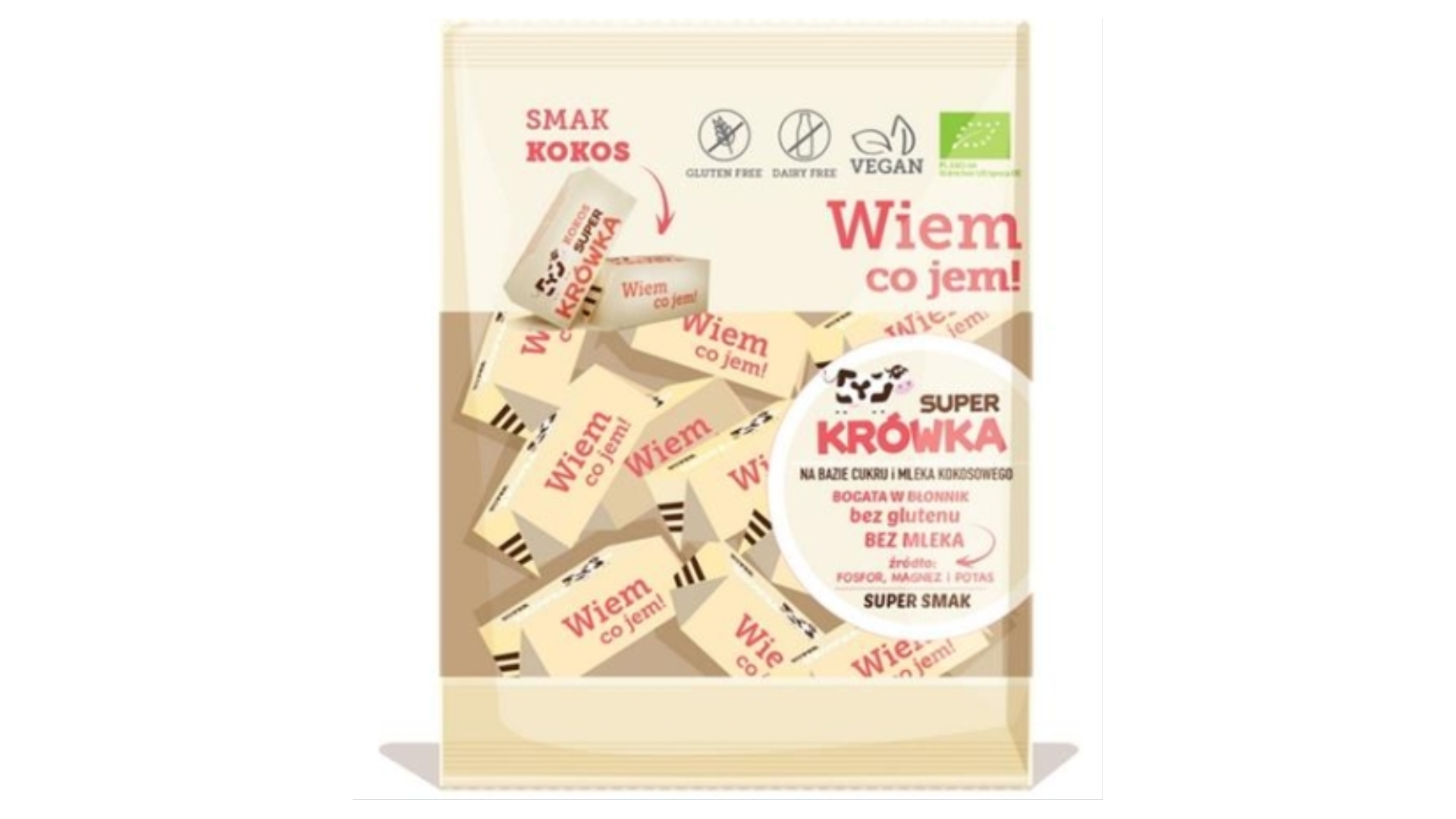 Ekologiški kokosų pieno saldainiai "Karvutė Coco", 150g