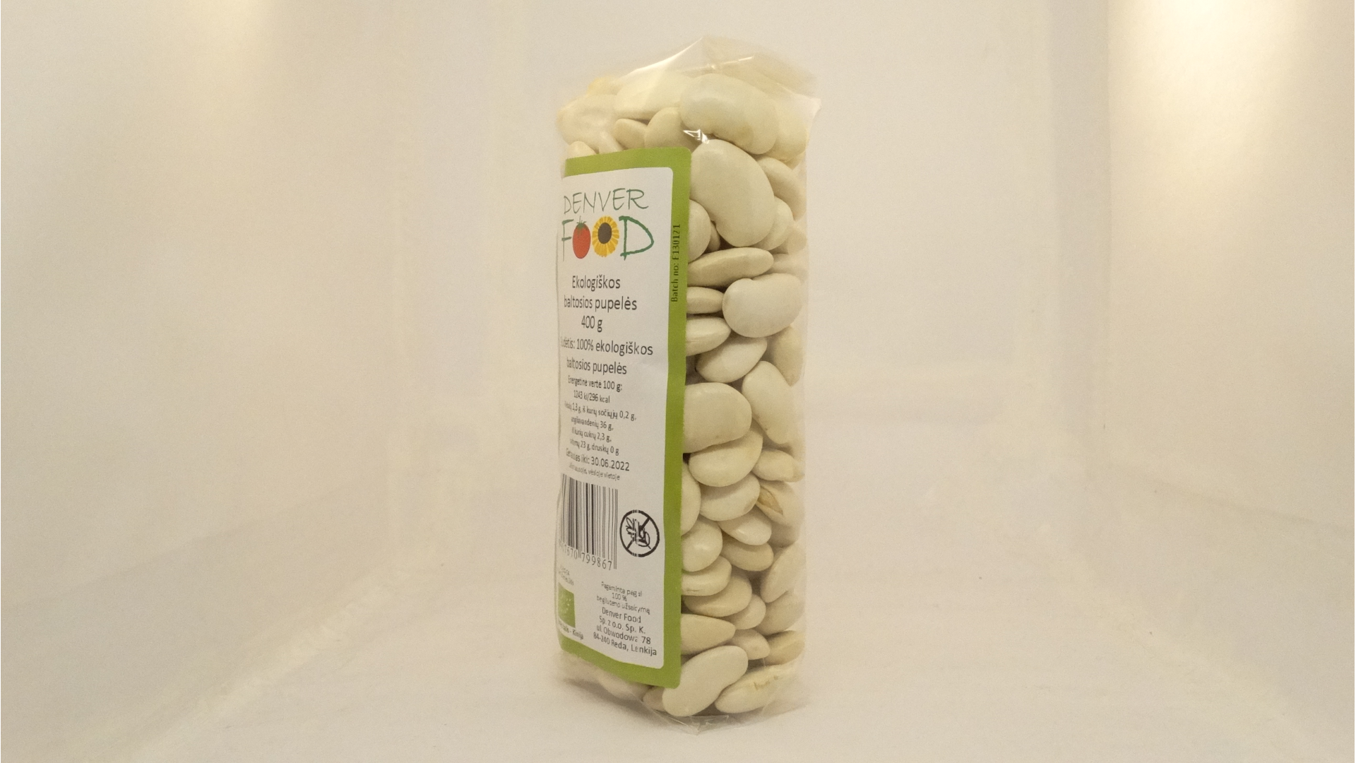 Ekologiškos baltos pupelės (stambios) DENVER FOOD, 400g - Image 2