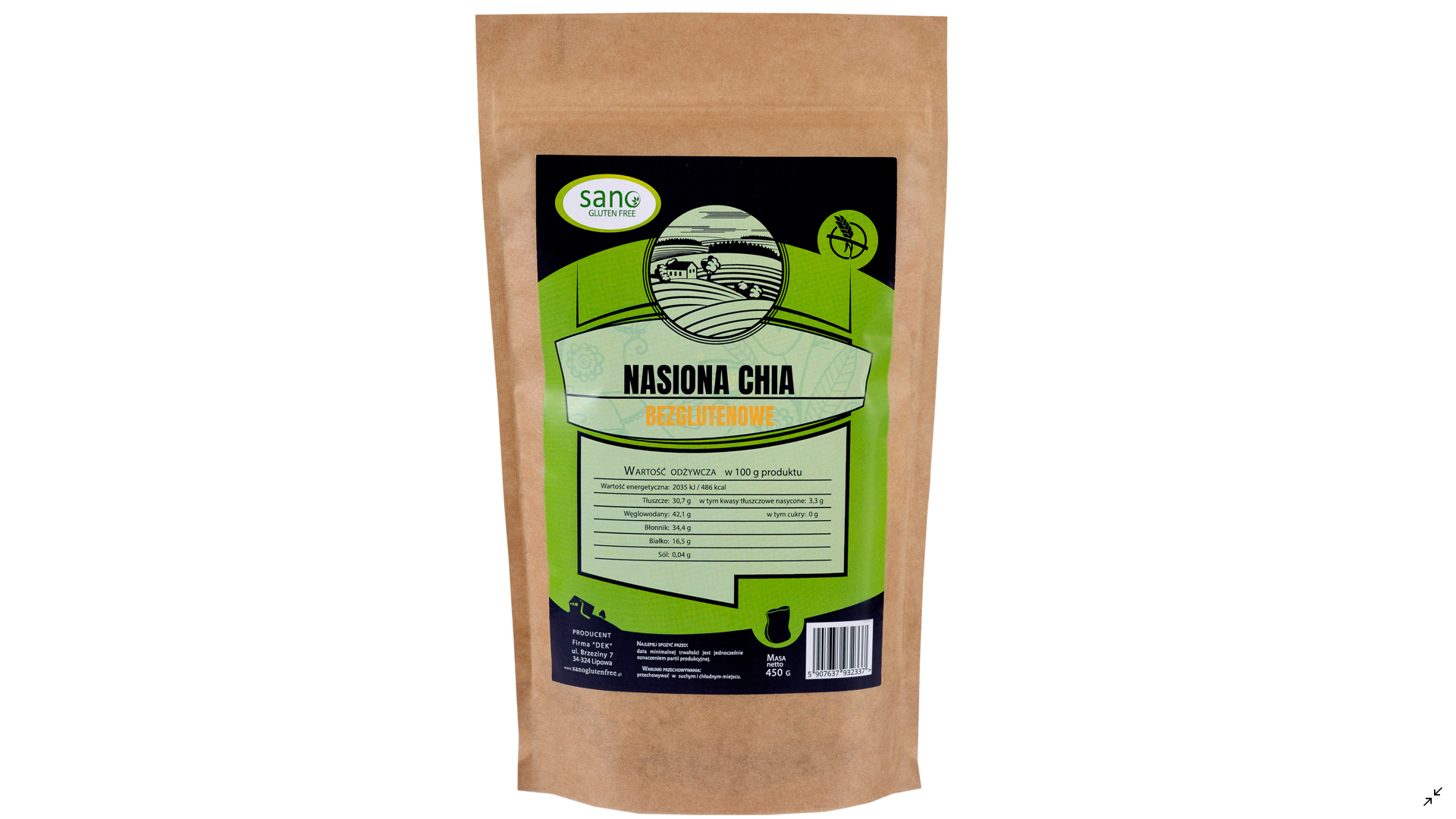 Ispaninio šalavijo (chia) sėklos SANO, 450g