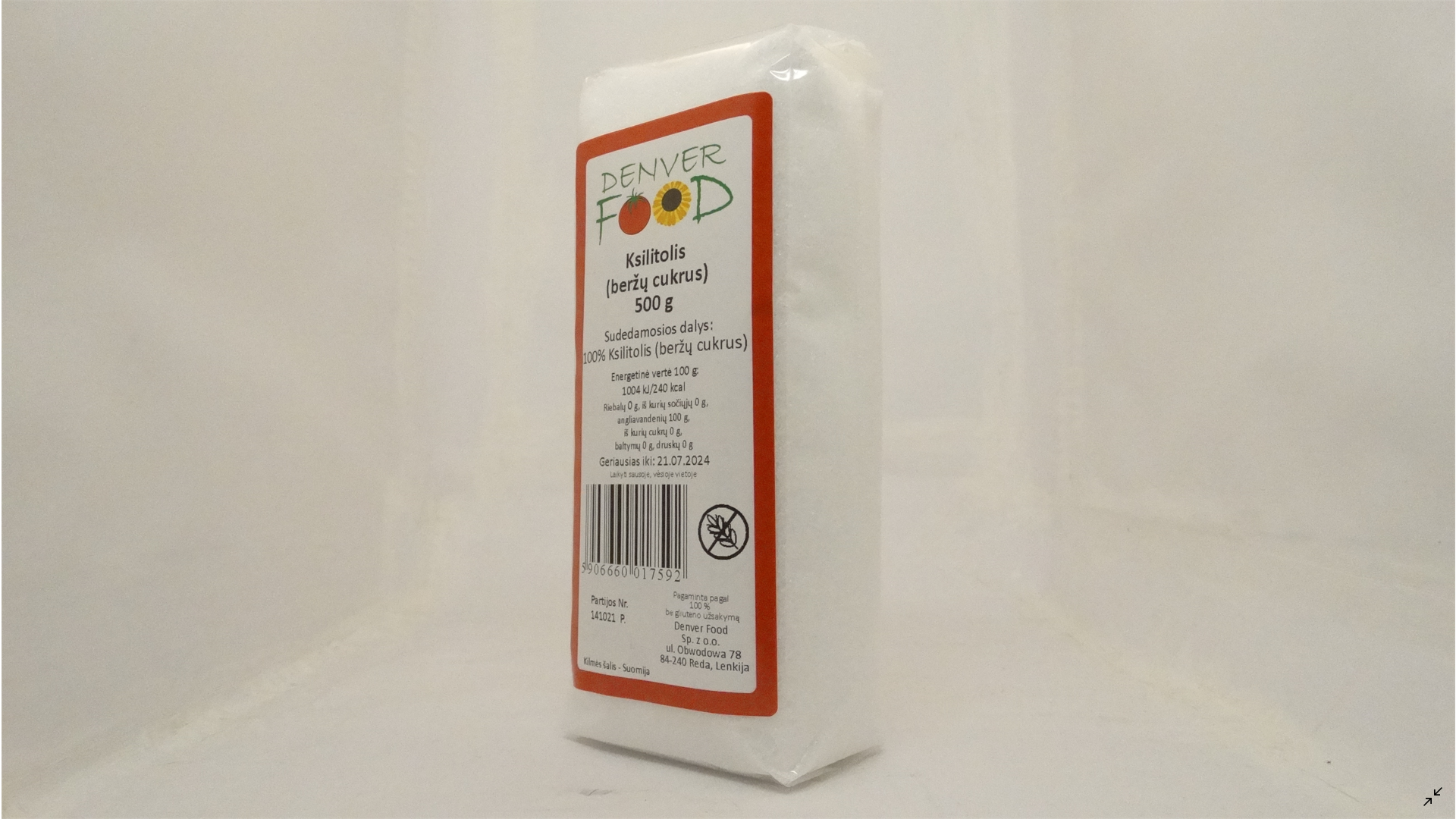 Beržų cukrus (ksilitolis) DENVER FOOD, 500g - Image 3