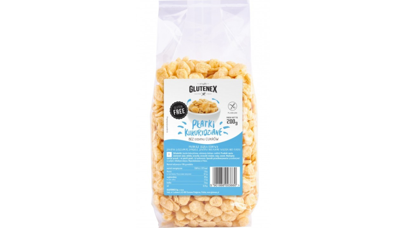 Kukurūzų dribsniai be pridėtinio cukraus GLUTENEX, 200g Geriausia iki 2025 11 08