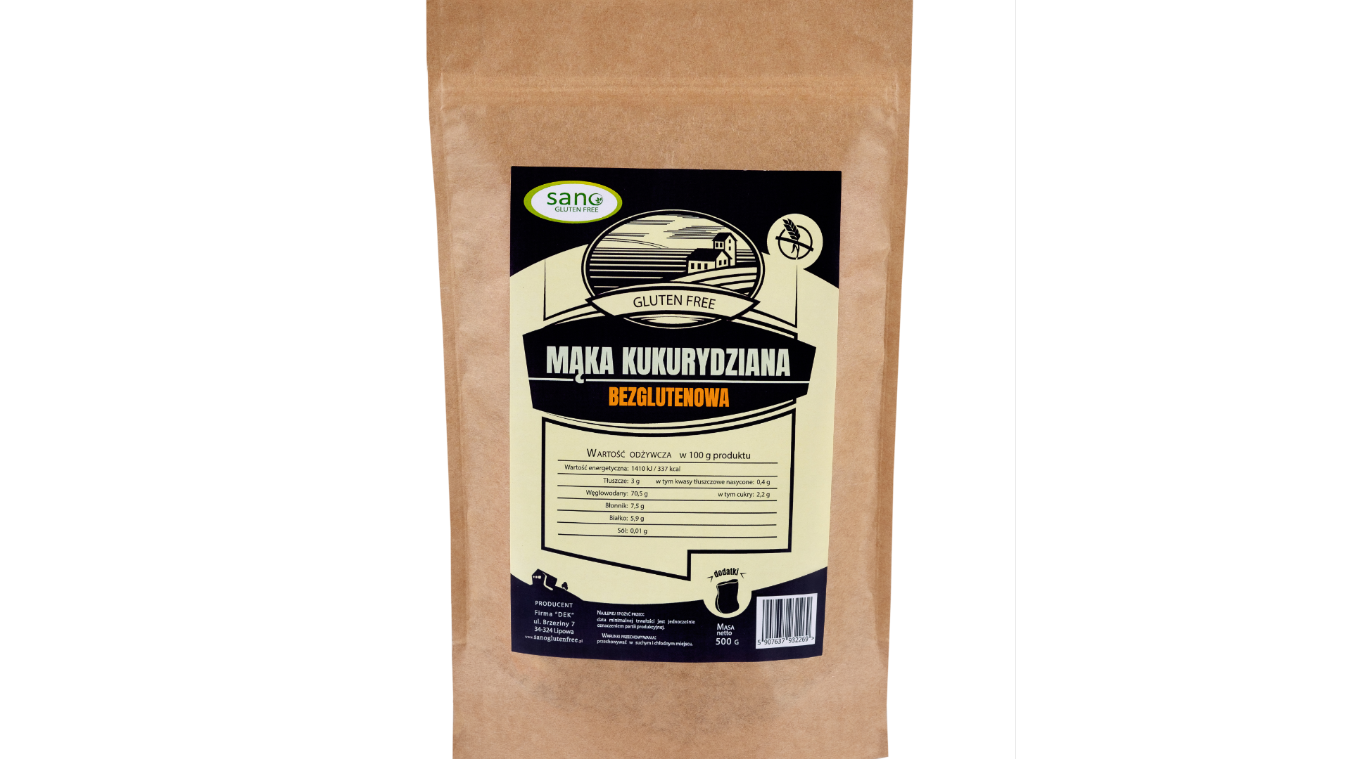Kukurūzų miltai SANO, 500g