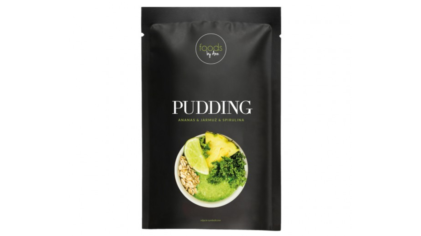 Pudingas su ananasais, lapiniais kopūstais ir spirulina FOODS BY ANN, 20g