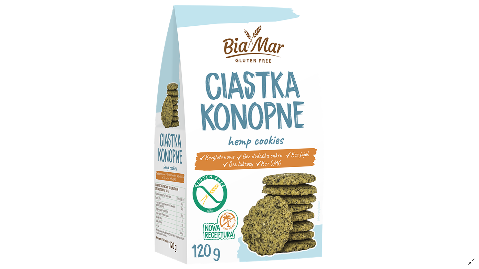 Sausainiai su maltomis kanapių sėklomis BiaMar, 120g