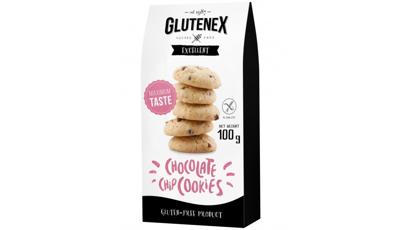 Sausainiai su šokolado gabalėliais GLUTENEX, 100g