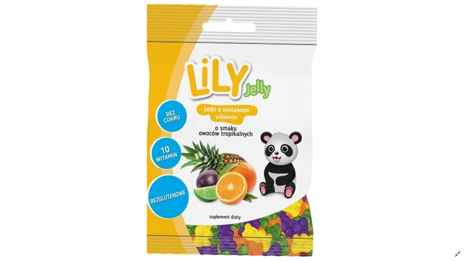 Tropinių vaisių guminukai be pridėtinio cukraus su vitaminais Lily, 80g