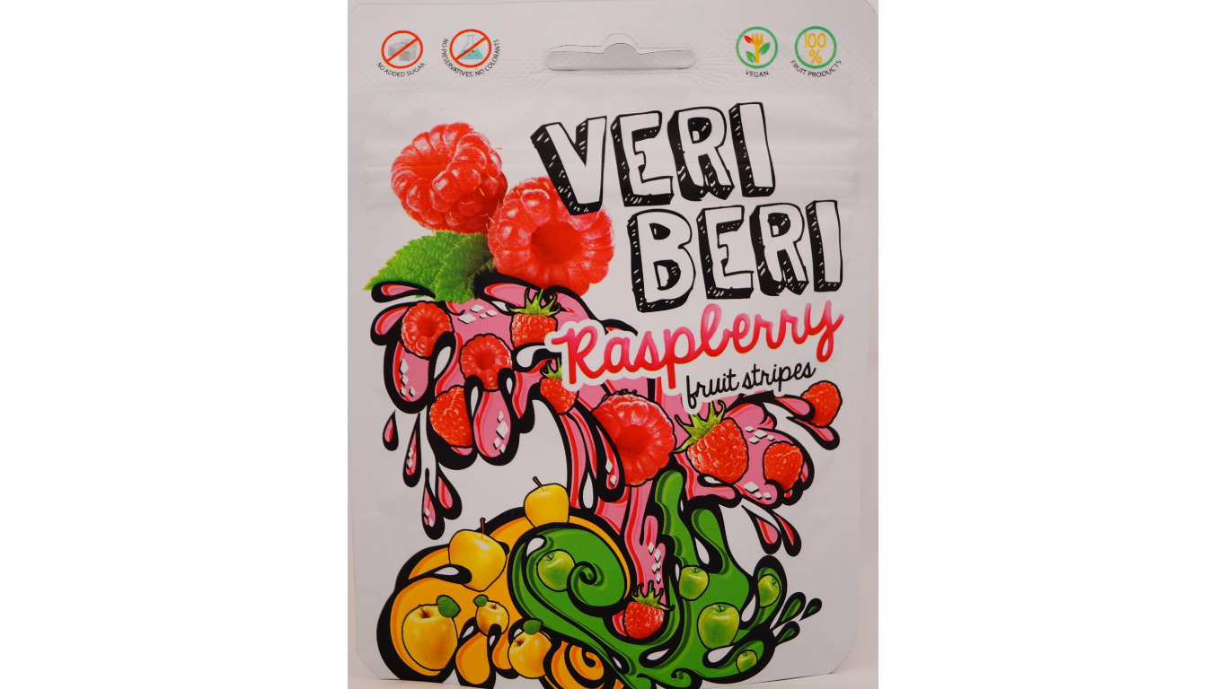 Vaisių juostelės Veri Beri (avietinės), 50g