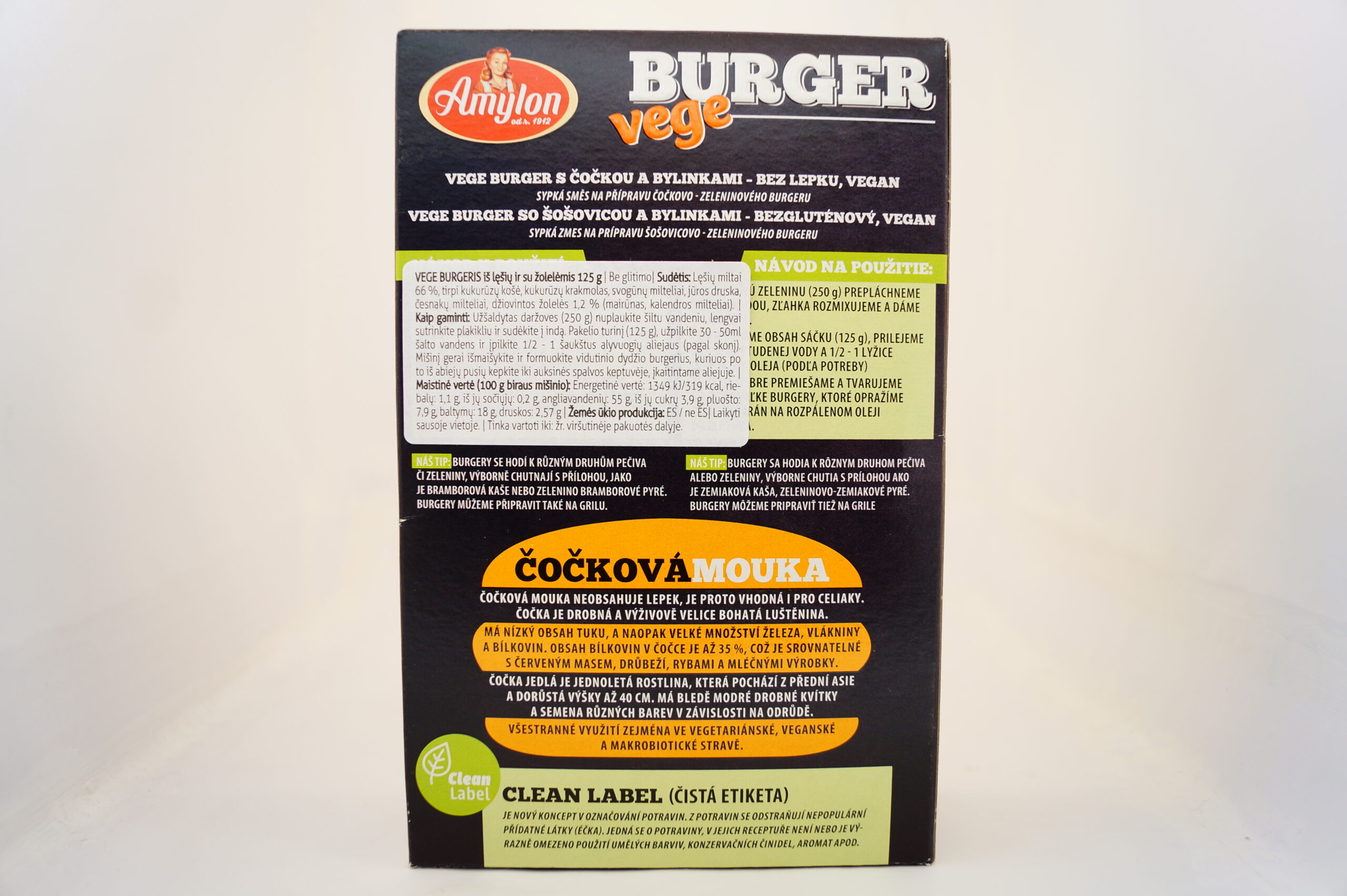 Vege burgeris su lęšiais ir žolelėmis AMYLON, 125g - Image 2