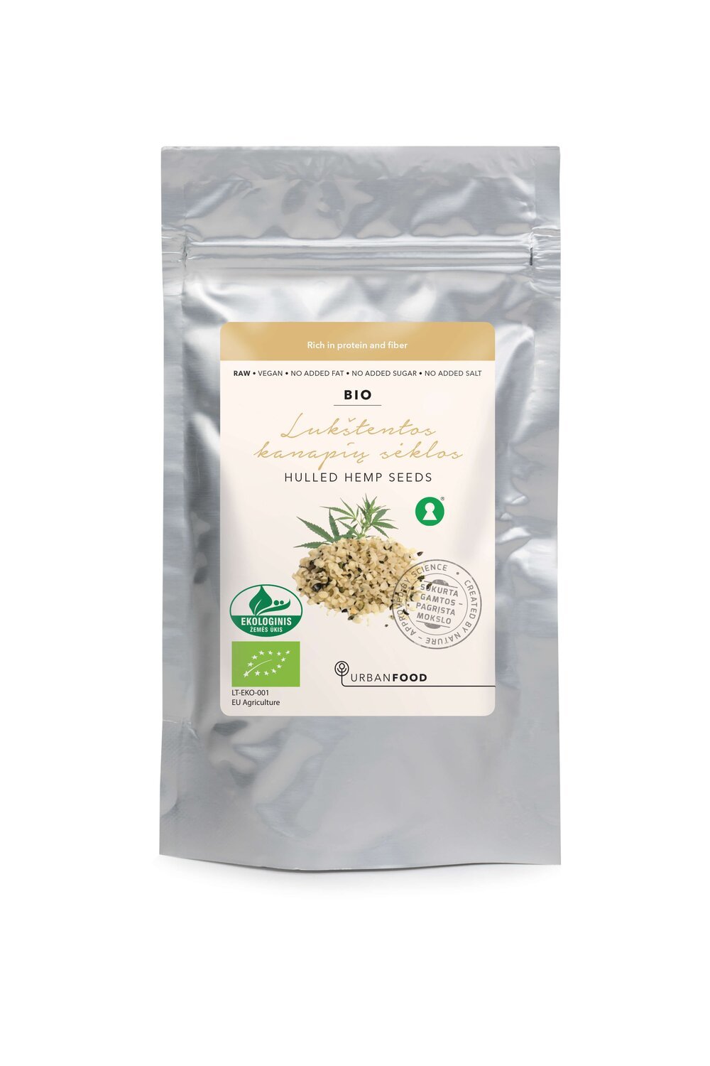 Ekologiškos lukštentos kanapių sėklos, 150g