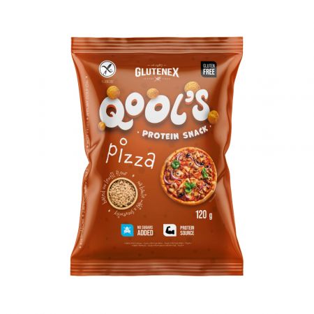 Baltyminiai picos skonio traškučiai Qool's GLUTENEX, 120g