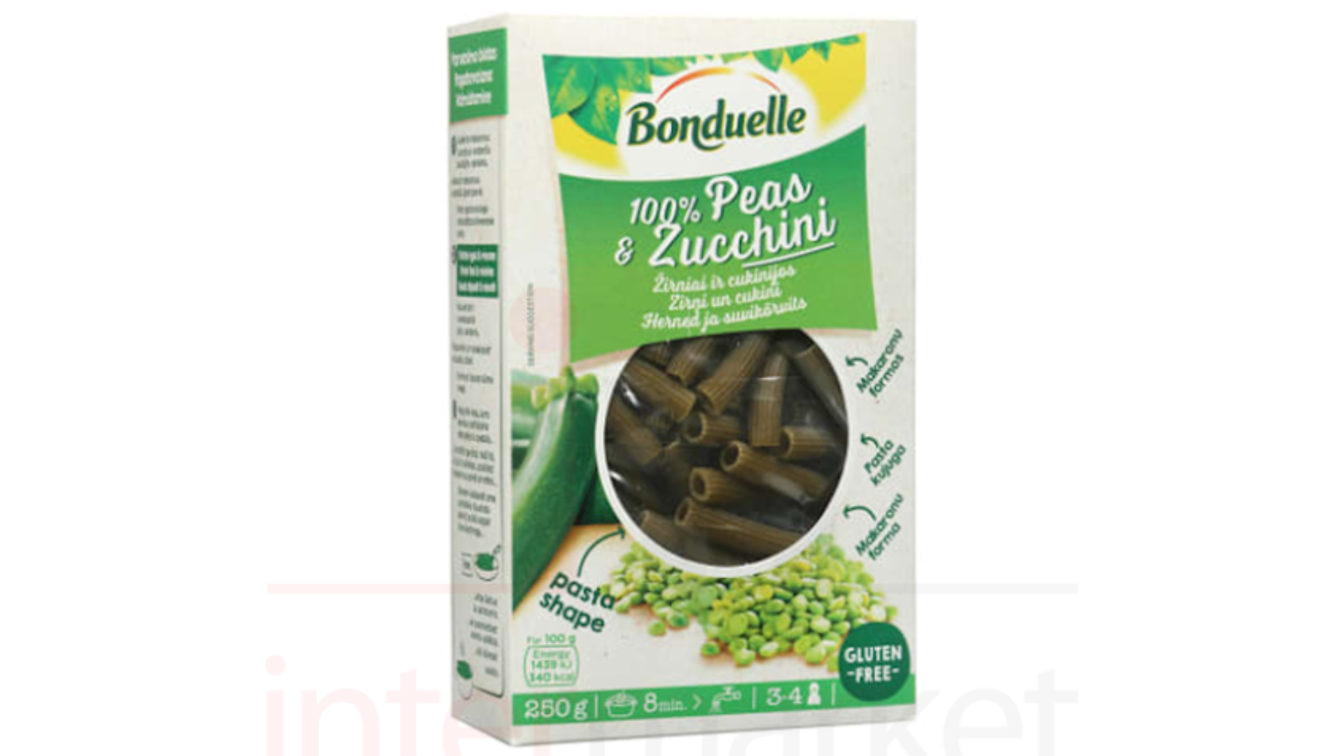 Makaronai iš žirnių ir cukinijų BONDUELLE, 250g
